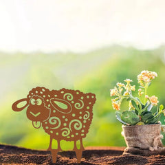 CIFbuy™ 1pc Garden Metal Iron Sheep Art - Adds Whimsy & Charm to Outdoor Home Decoration, Durable Metal Iron with Artistic Design, Wall Sculptures, Sturdy Iron Craft, Collectible Figurines.