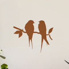 CIFbuy Antique-Style Rusty Bird Branch & Flying Bat Metal Wall Art - Decorative Iron Sculpture for Dorms, Restaurants & Bedrooms - Unique Design for Artistic Home Enhancement Wall Sculptures.