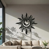 Exquisitely Crafted Sun, Moon & Star Wall Art: Mesmerizing Celestial Wall Sculptures That Emanate An Alluring and Magical Aura, with A Hassle-Free Easy-Hang Design.Decorative Sign