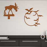 CIFbuy Bat-Themed Metal Statue Wall Decor - Spooky Elegant Silhouette Art for Indoor & Outdoor Spaces, Perfect for Gothic/Halloween Vibes- Durable Iron Decor combines Key Hanger & Bat Art Wall Sculptures.