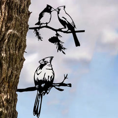 HELLOYOUNG Gorgeous Metal Bird Tree Yard Decoration - Steel Art Garden Sculptures with Charming Metal Crows & Owls, Perfect Outdoor Ornament to Decorate Backyard, Rustic Bird Tree Art for Lawn & Garden Enhancement