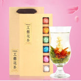 HelloYoung 18pcs Handmade Blooming Flower Tea Blooming Tea Flowers Balls Green Tea Gift Box