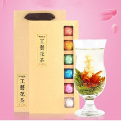 HelloYoung 18pcs Handmade Blooming Flower Tea Blooming Tea Flowers Balls Green Tea Gift Box