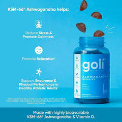 3 PCS! Goli Nutrition Ashwagandha Gummies Mixed Berry 60 Count Gummies-USA