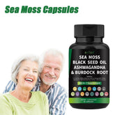 Certified Organic Sea Moss Capsules Irish Sea Moss Bladderwrack Burdock Root