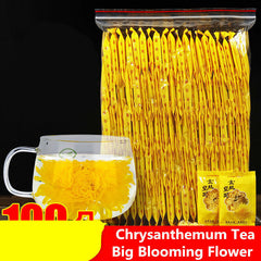 HelloYoung 20pcs-100pcs Yellow Chrysanthemum Tea Big Blooming Flower Dry Herbal Health Tea