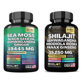100% Dynamic Vitality Bundle Sea Moss Multivitamin Shilajit Combo