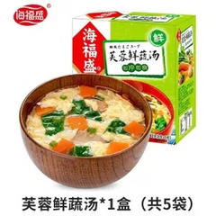 HelloYoung Chinese Food Snacks Instant Soup 零食中国食品小吃 冲泡即食速食汤料包 方便速溶汤 海福盛 芙蓉鲜蔬汤40g/盒