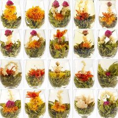 HelloYoung 18pcs Handmade Blooming Flower Tea Blooming Tea Flowers Balls Green Tea Gift Box