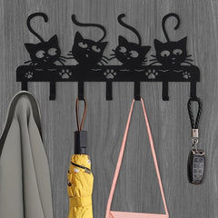 CIFbuy™ Metal Cat Wall Hooks - 1pc Adorable Feline Design Iron Hanger, Key & Small Items Organizer with Stylish Home Decor, Wall-Mounted Metal Iron Rack Perfect for Bedroom, Bathroom & Entryway Walls, Key Holder for Charming Home Organization Home Fu