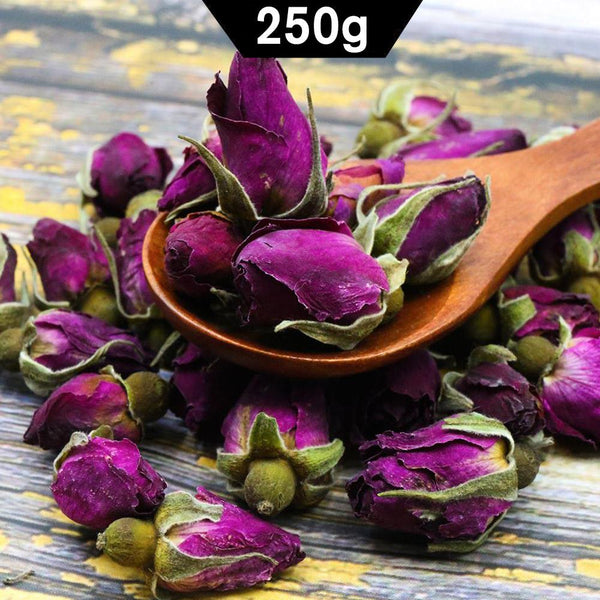 HelloYoungTea Chinese Tea Purple Rose Bud Dried Rose Buds Flowers Herbal