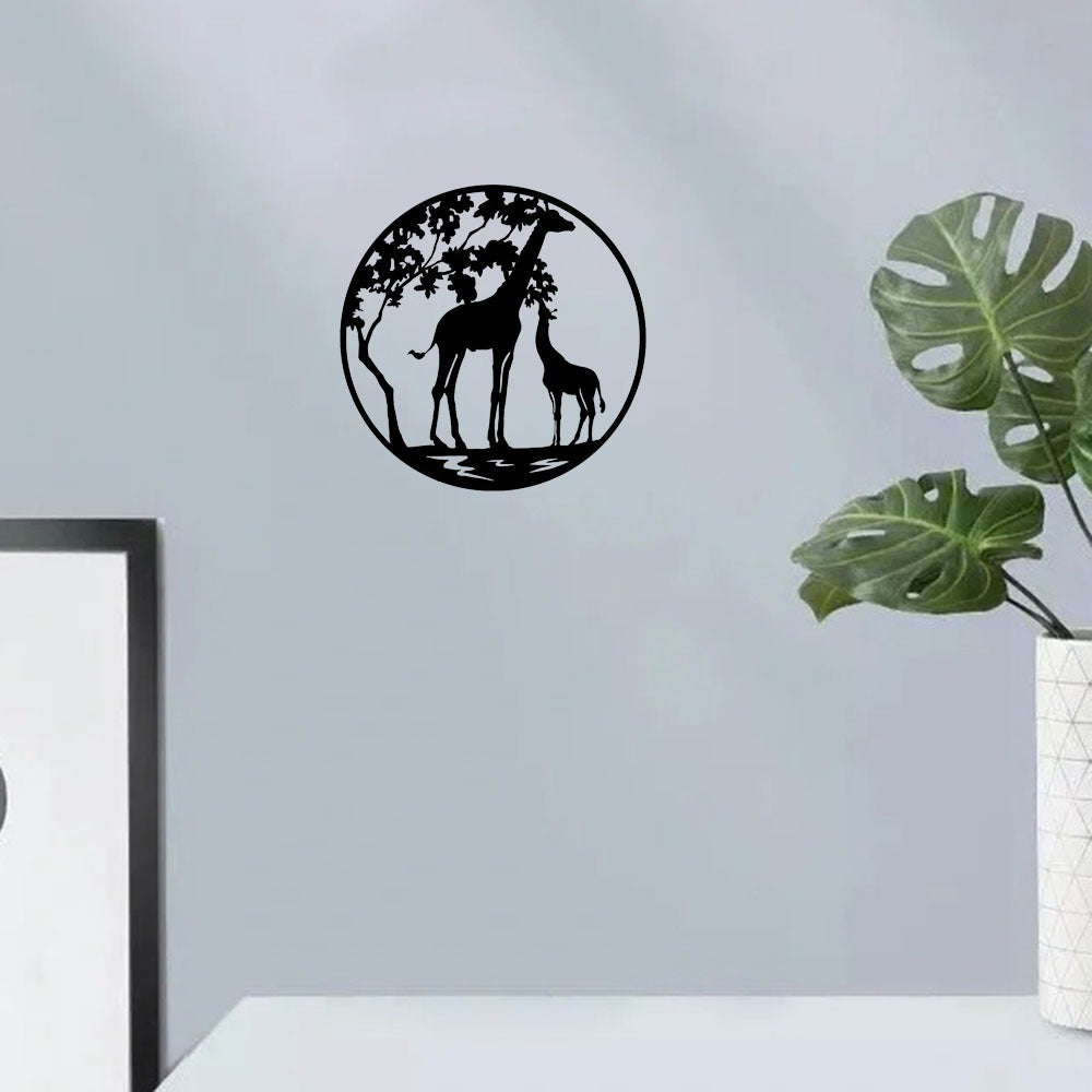 CIFbuy™ Gorgeous Black Iron Giraffe Wall Decor - Striking Metal Animal Art for Contemporary Home Décor, Durable Iron Sculpture with Elegant Silhouette Design, Premium Wall Sculptures.