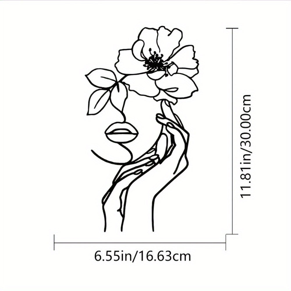 CIFbuy™ Stunning Iron Artfully Crafted 1pc Elegant Woman-themed Metal Wall Art in Classic Black - Elevates Living Room Decor as Stunning Wall Hanging - Wall Sculptures.