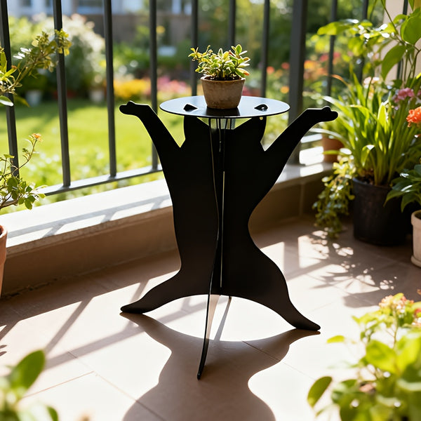Cute cat-shaped artistic decorative three-dimensional tray, ashtray stand / small flowerpot stand / suitable for coffee table / outdoor party item tray / bedside storage placement / flowerpot rack
