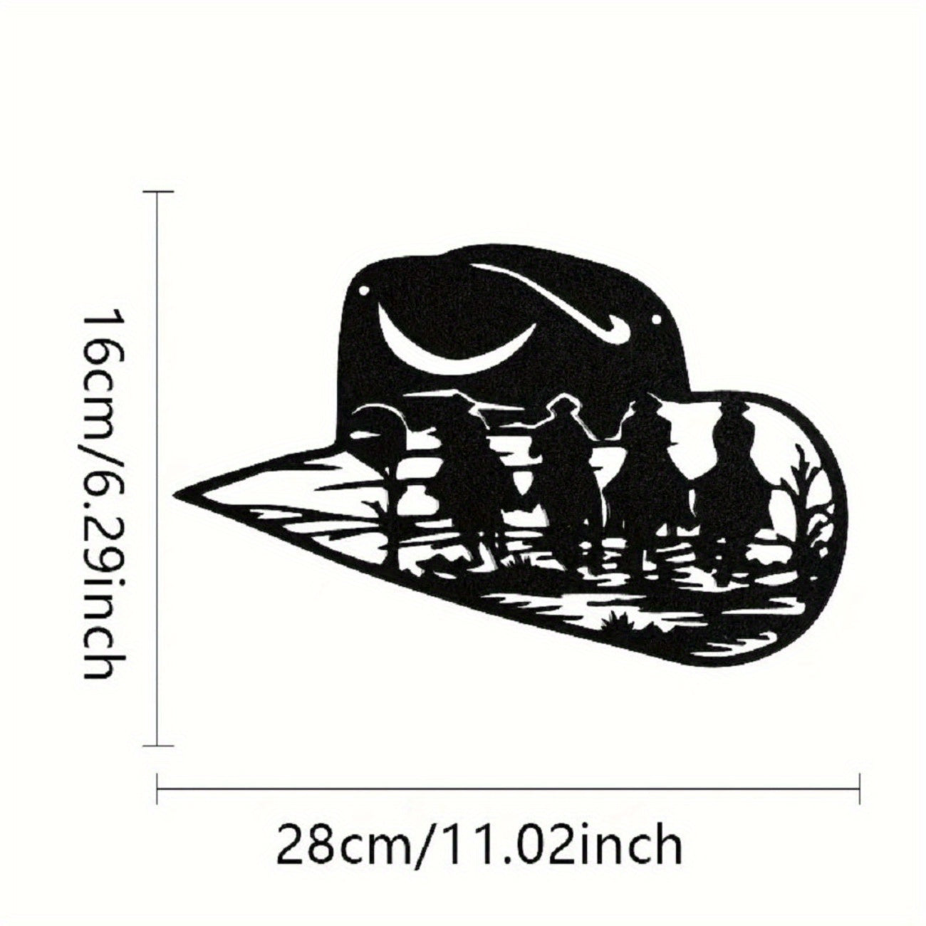 CIFbuy-estern Cowboy Metal Sign - Horse Silhouette Wall Art, Ranch & Farmhouse Decor, Vintage Scene Decoration for Home & Office (Wall Sculptures Piece)-Wall Sculptures Secondary image