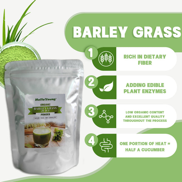 HelloYoung Organic Barley Grass Powder original 250g barley grass official store barley grass powder willy ong Vitamins, Minerals, Raw Organic Perfect Food Green Superfood