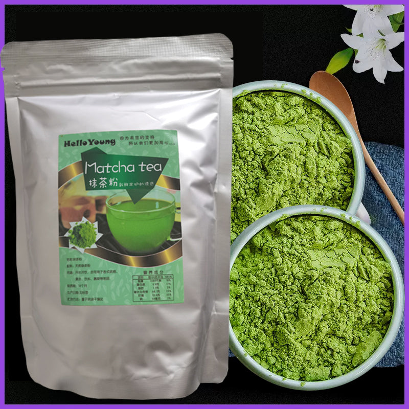 HelloYoung green tea powder Matcha Slimming Products for Weight Loss 250g Natural Organic Ketogenic Diet Vegetarian Food Rich in Antioxidant Main image
