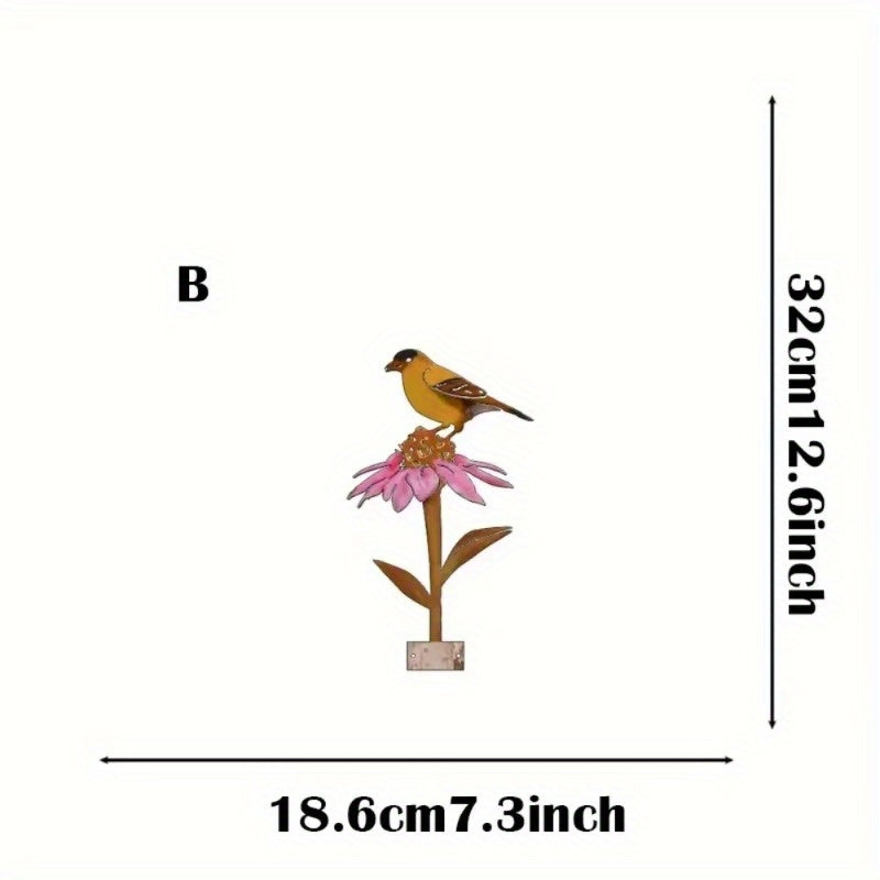 "1-Piece Outdoor Garden Bird Decor: Creative Metal Cutting Handicraft with Silhouette Design for Flowerpots & Garden Accents".Outdoor statue