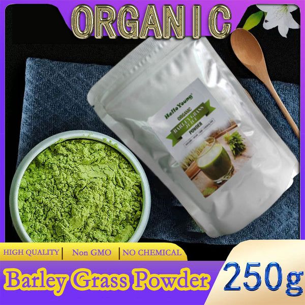 HelloYoung Organic Barley Grass Powder original 250g barley grass official store organic barley grass powder burning fat, purifying liver, lowering cholesterol, beautiful skin