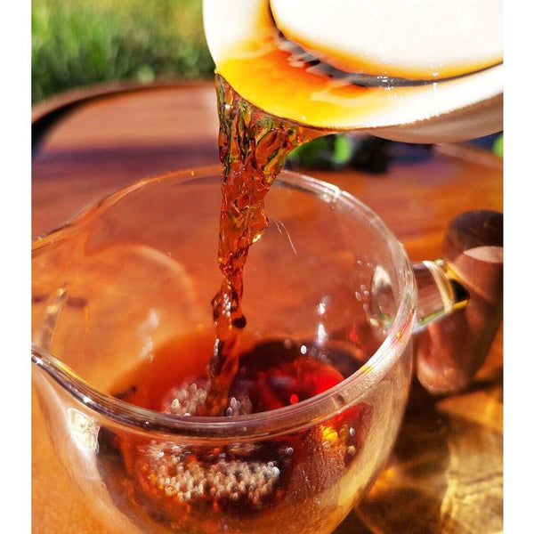 357g Old Banzhang Pu'er Ripe Tea Banzhang Golden Buds Tribute Cake Seven Cakes