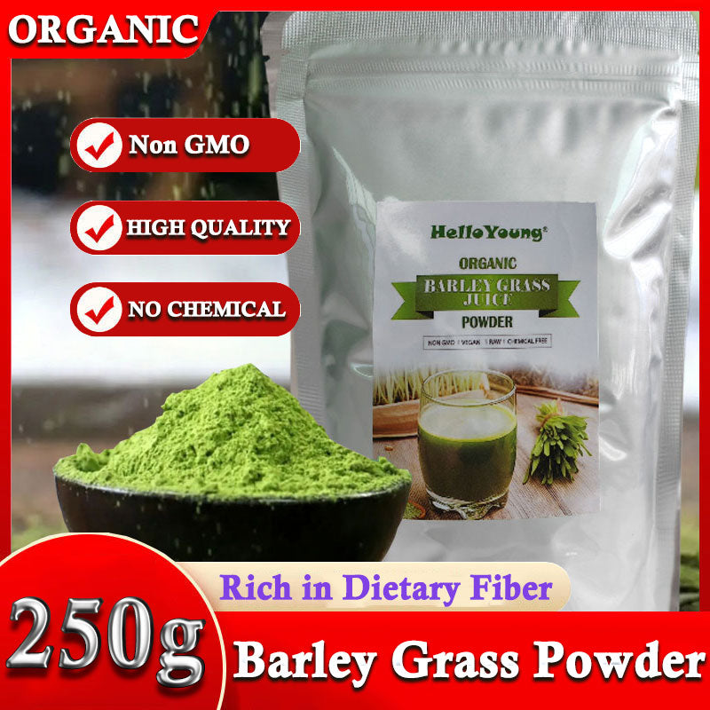 HelloYoung Barley grass official store Organic Barley Grass Powder original 250g Non-GMO, Finely Ground Whole Dried Young Leaves Main image