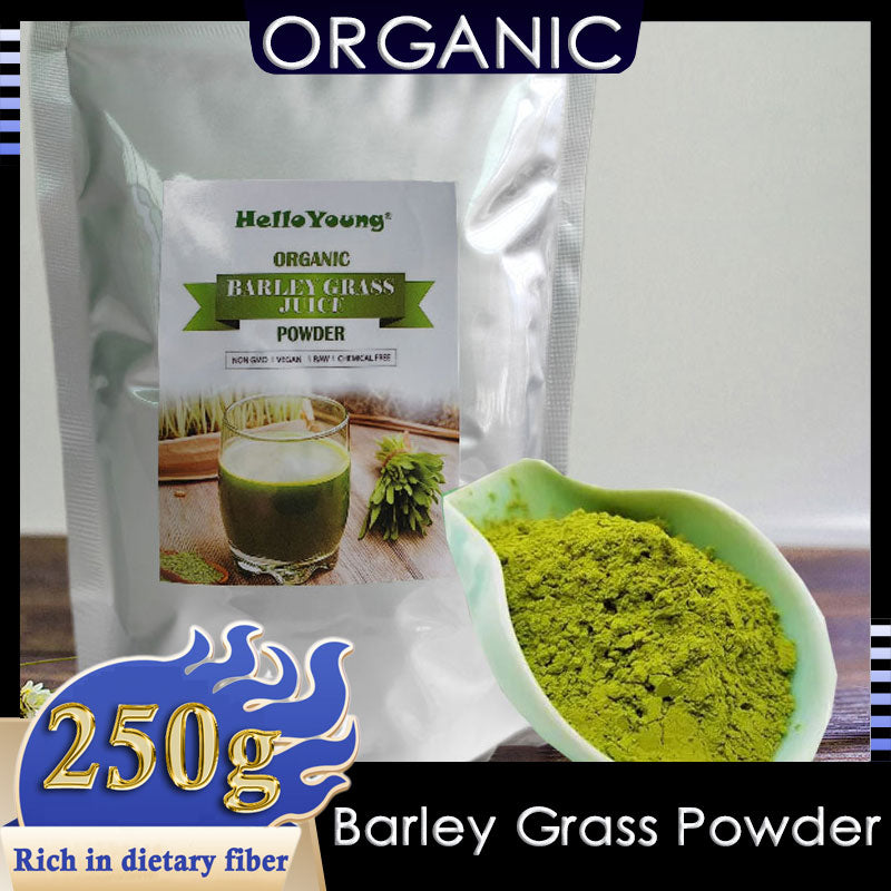 HelloYoung Barley Grass Powder Original 100% healthy Pure Organic Barley for weight loss body detox keto diet Barley grass powder burning fat, purifying liver