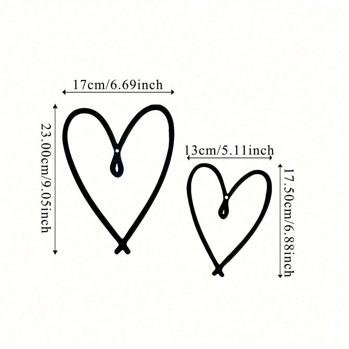 HELLOYOUNG 2pcs/ Set Unique Personalized Heart Shape Metal Wall Sign with Chic Aesthetic Design, Perfect Valentine's Day Gift, Suitable for Home, Living Room, Office, Bar, Kitchen & Coffee Shop Decor, Ideal for New Year & Birthday Celebrations
