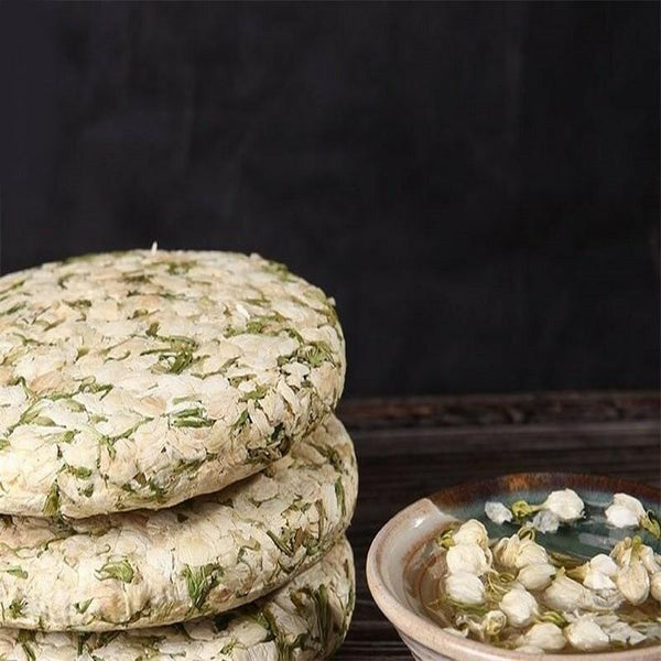 HelloYoungTea 200g Top Grade Dried Jasmine Tea Organal Bud Flower Tea Green Tea Cake Blooming