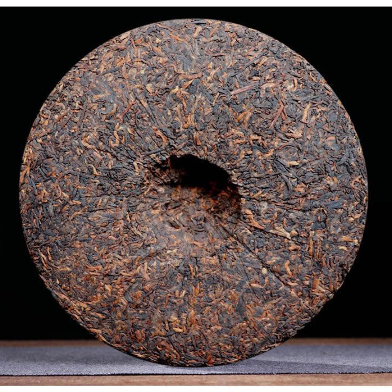 2023 Ripe Puer Golden Buds Cake Menghai Daoshenggen Court Pu'er Tea 357g/12.59oz