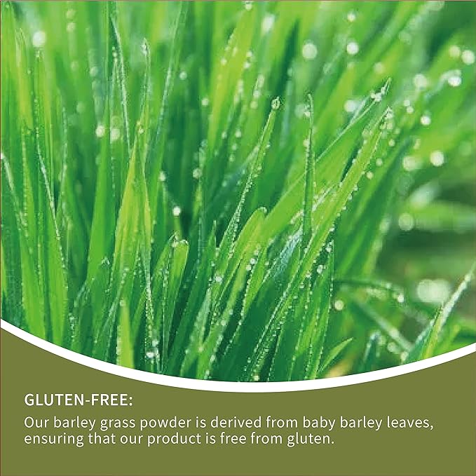 HelloYoung Barley grass official store Organic Barley Grass Powder original 250g 100% Natural Superfood, Vegan, Gluten Free, Non-GMO, Kosher Secondary image
