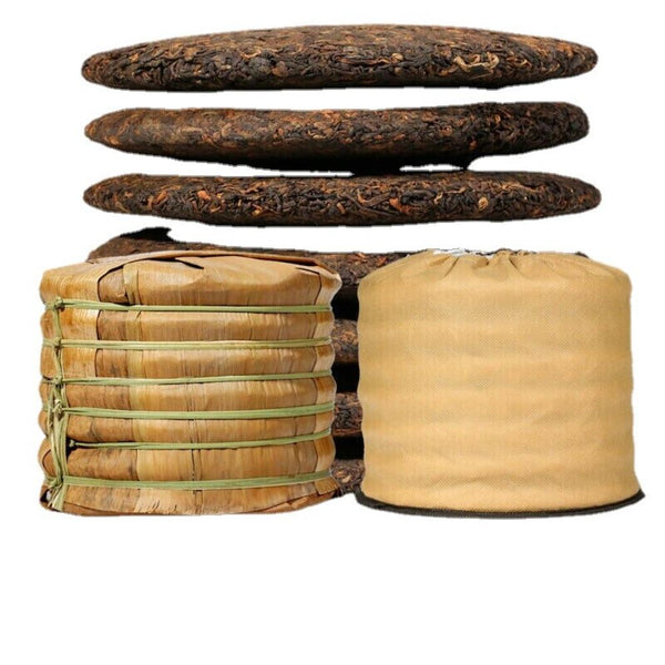 HelloYoungTea Yunnan Ripe Pu Erh Tea Cake 2499g 7 Pcs Ruyi Qizi