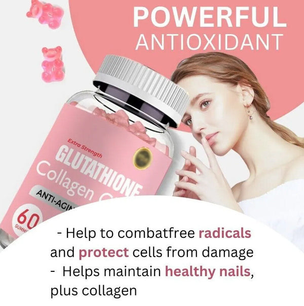 Anti-aging skin Whitening Gummies 60 Gummies Glutathione Collagen Glow