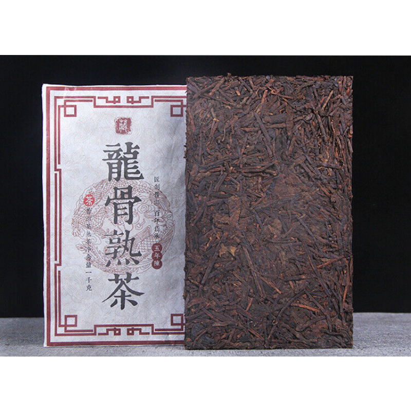 Ripe Tea 1000g Black Tea Puerh Tea Brick Old Tea Stem Dragon Bone Ripe Tea