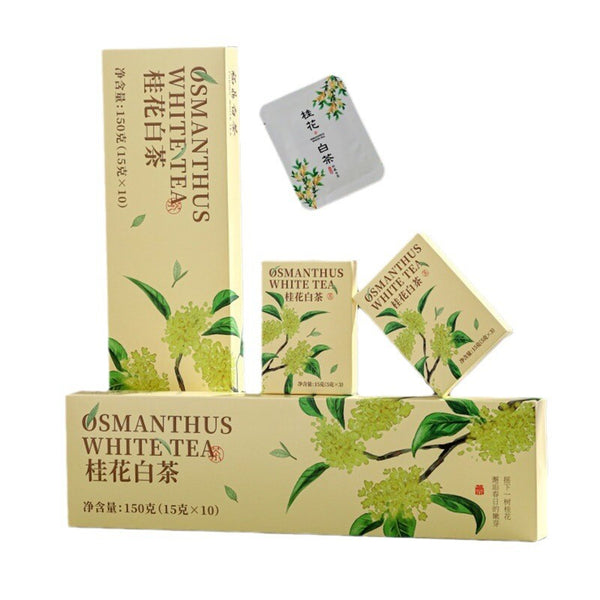 Floral Aged Shoumei Tea Cakes Luxury Gift Box Fuding Osmanthus White Tea