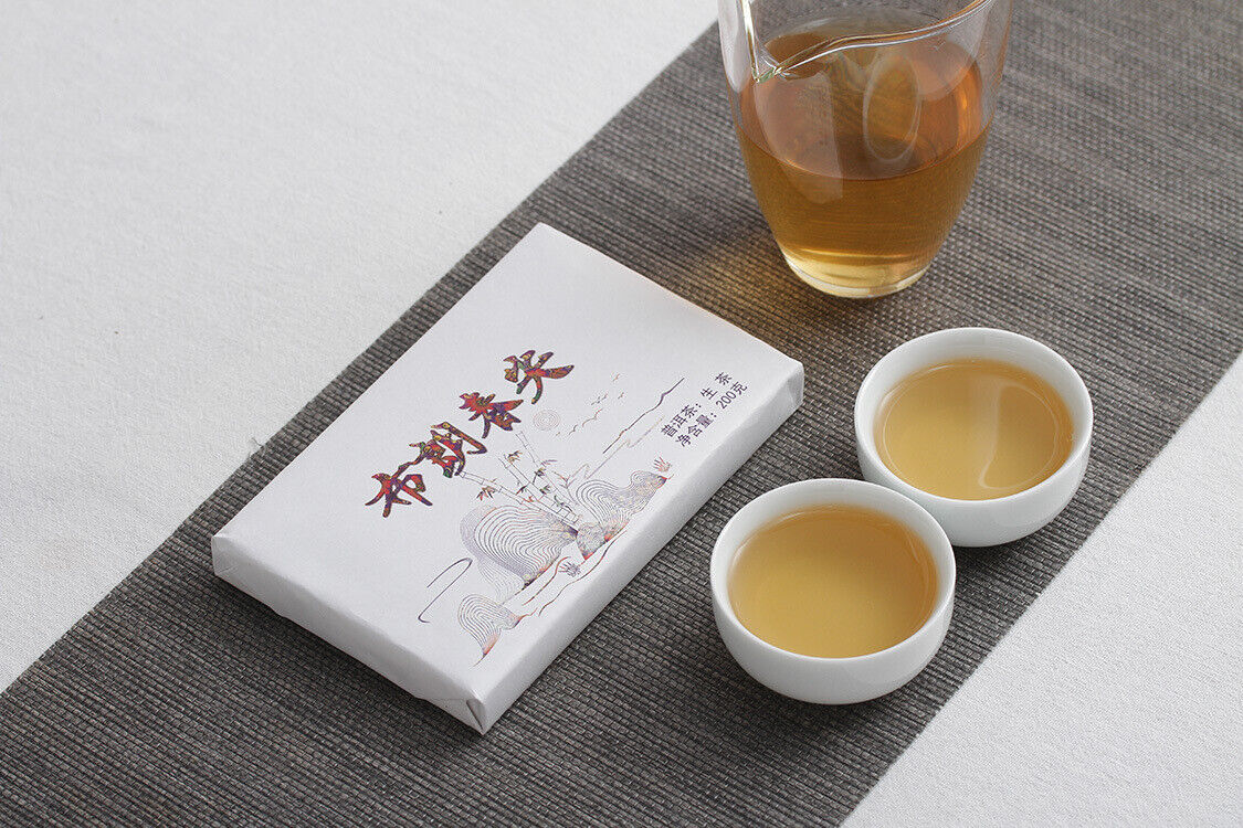 HelloYoung 200g Yunnan Pu'er Tea Bulang Spring Tip Pu'er Raw Brick Pre-Mingling Spring Tea