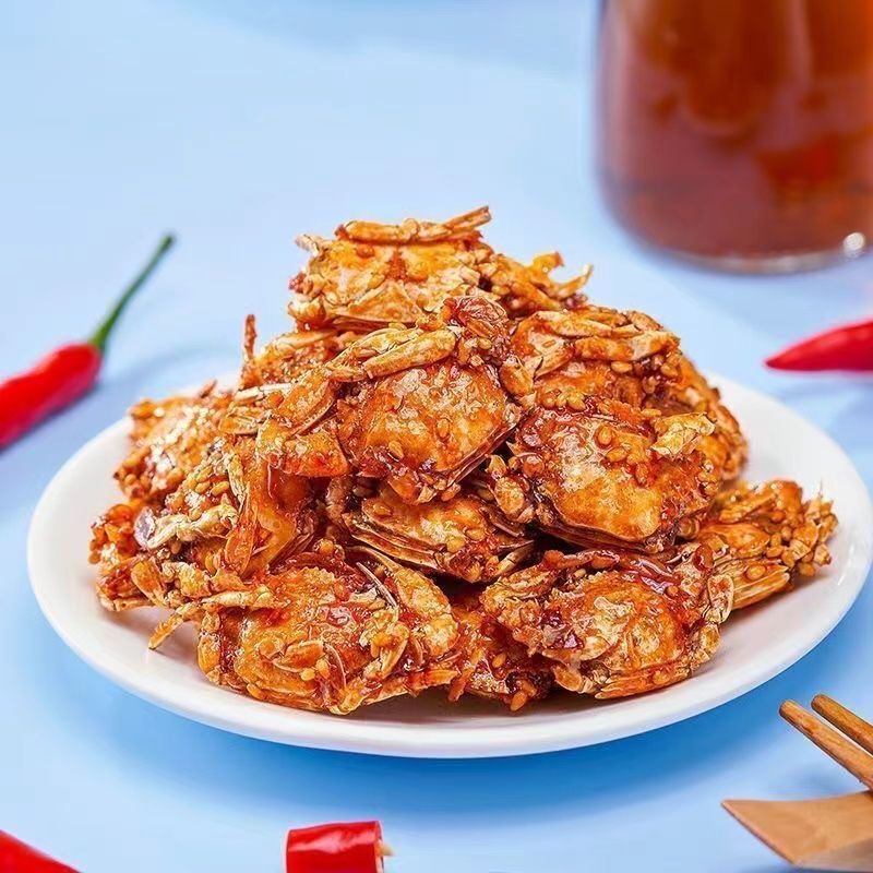 Instant Spicy Small Sea Crab Seafood Snack Sweet & Spicy Crispy Ready to Eat