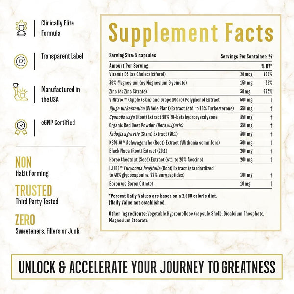 King Maker 13-in-1 Men’s Capsules 120 Count  Ultimate Health & Vitality Formula