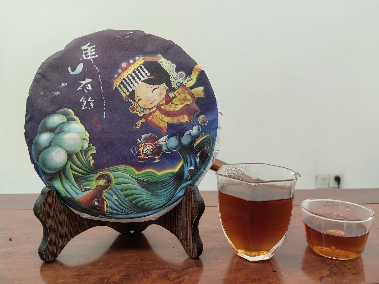 HelloYoung Yunnan Pu-erh Tea Ripe Tea Cake 357g Pu-erh Ripe Tea Cake 年年有余熟普洱