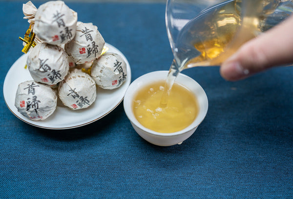 HelloYoung 500g 8g un xiegui dragon pearl Pu'er raw tea handmade dragon pearl small tuo tea