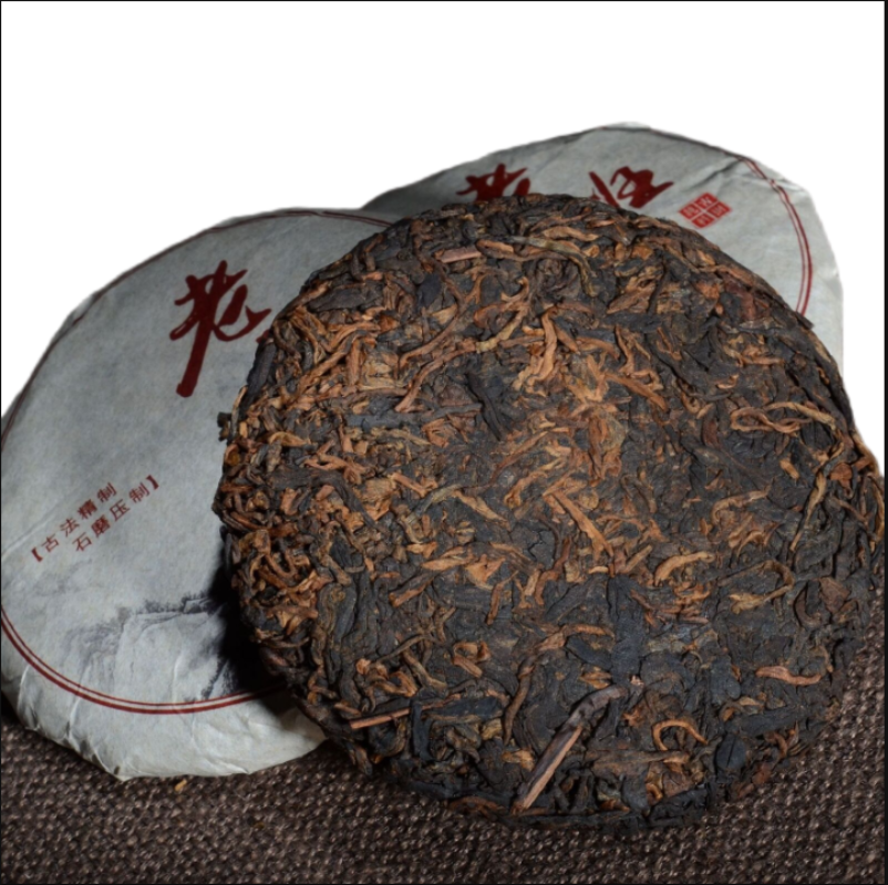 Tea Cake Tea Lao Banzhang Ripe Tea Pu'er Ripe Tea Cake 100g*3 Puerh Tea Ripe