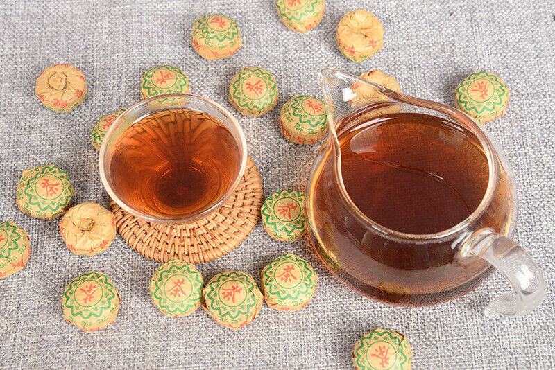 HelloYoung 500g Yunnan Pu'er Ripe Tea Leaves Original Flavor Ripe Tea Mini Tuocha