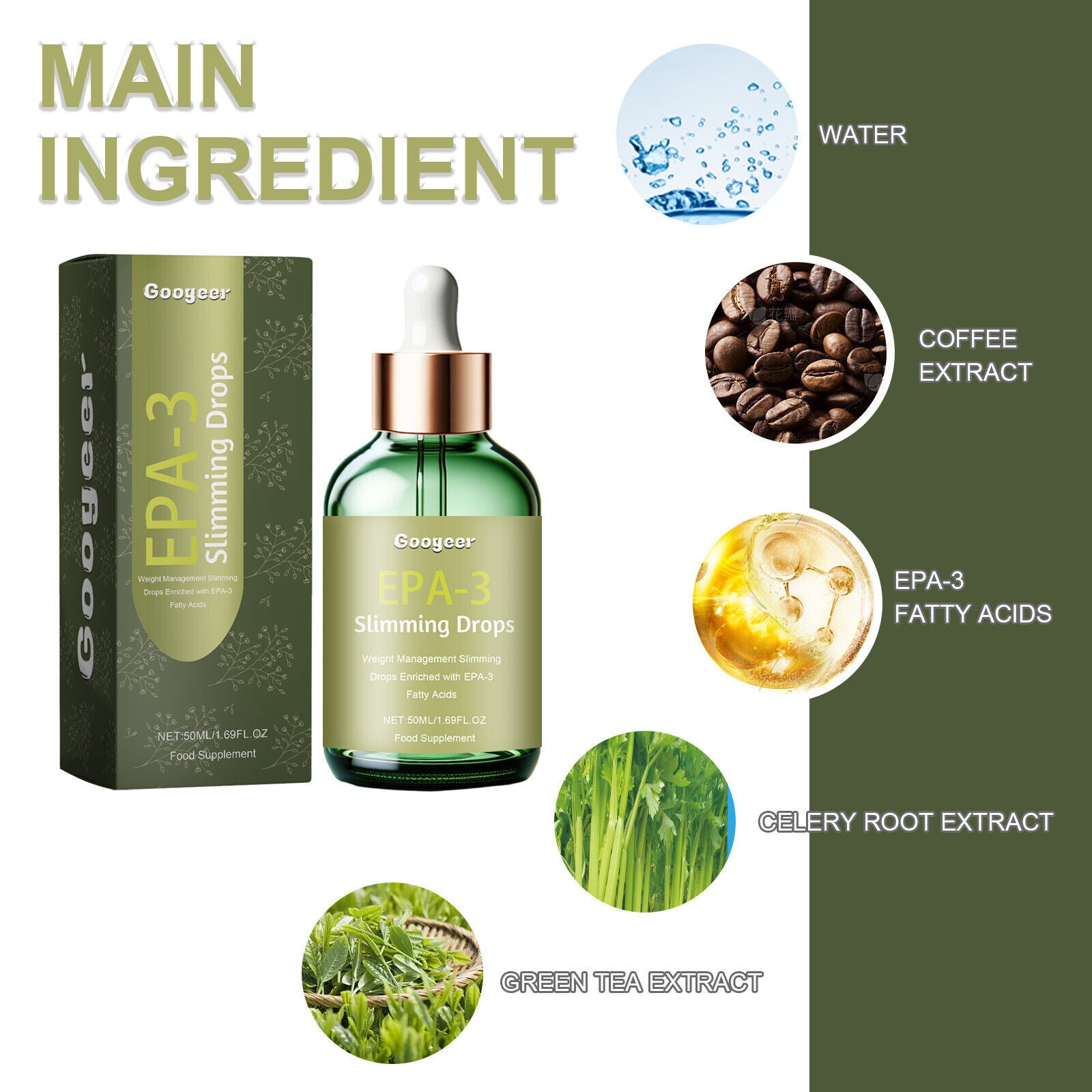 EPA-3 Slimming Drops Body Shaping Drops - Firm Arms, Thighs, and Waist