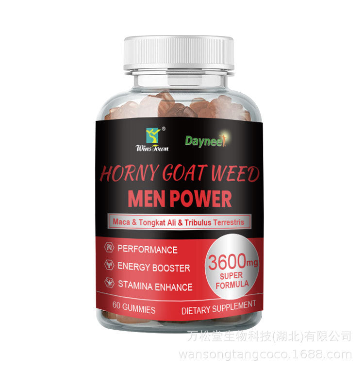 Easy to absorb man power energy gummies male Maca vegan Ginseng gummy