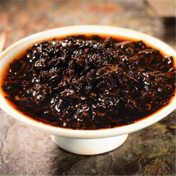 HelloYoung 80gYunnan Bulang Mountain Gold Bud Puerh Tea Aromatic Palace Ripe Puer Tea Brick