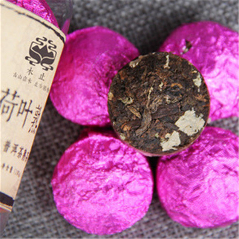 HelloYoung100g Yunnan Lotus Leaf Pu-erh Tuo Cha Black Puer Tea Small Canned Pu Er Ripe Tea
