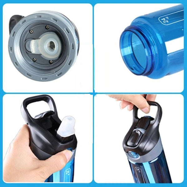 Leak-proof Straw Drinkware Water Bottle Portable Bottle Sports Plastic Flask Lid