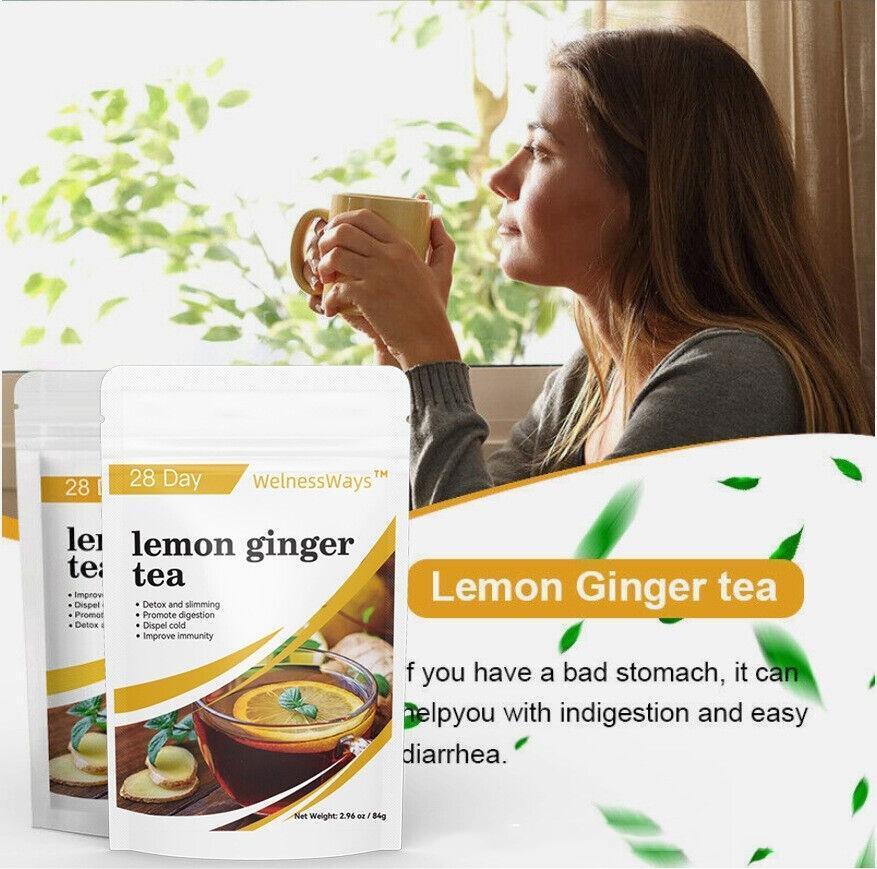 Solid Drinks Lemon Ginger tea Organic Whitening Freckle Detox Lemon Ginger Tea