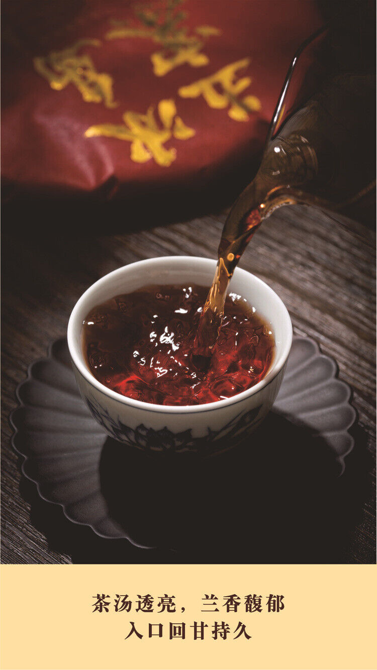 HelloYoung Iceland Wuzhai Puerh Tea Ripe Tea Cake Spring Tea Fermentation 357g/12.59OZ