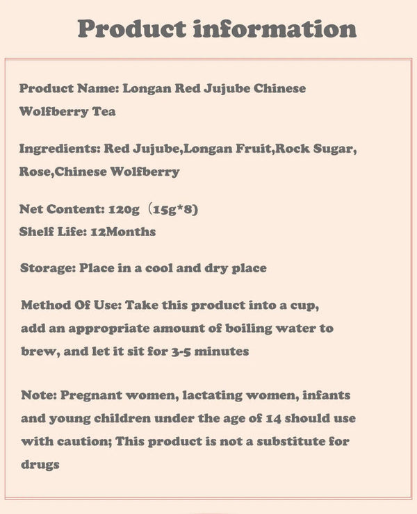120g/box  Women's Beauty Tea Rose Longan Red Jujube Chinese Wolfberry Tea
