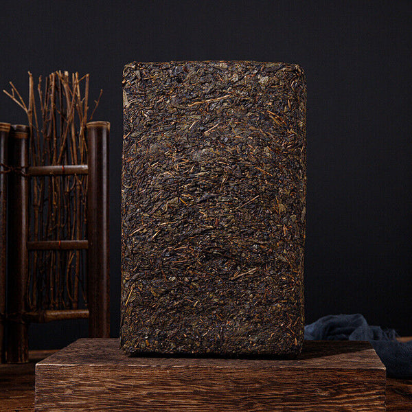 HelloYoung 1kg Anhua Black Tea Golden Flower Hand-Constructed Porcelain Brick Tea Tientsin